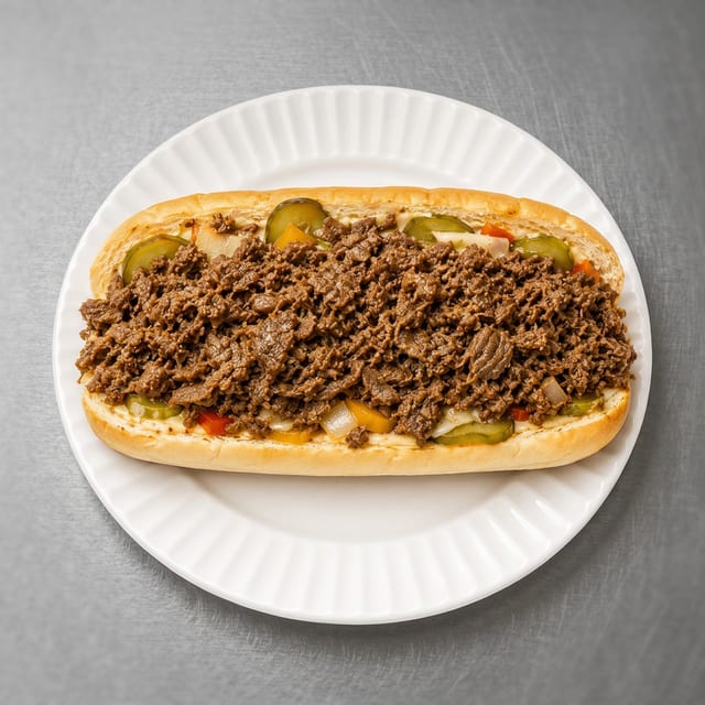 Steak, Onion & Pepper Sub.