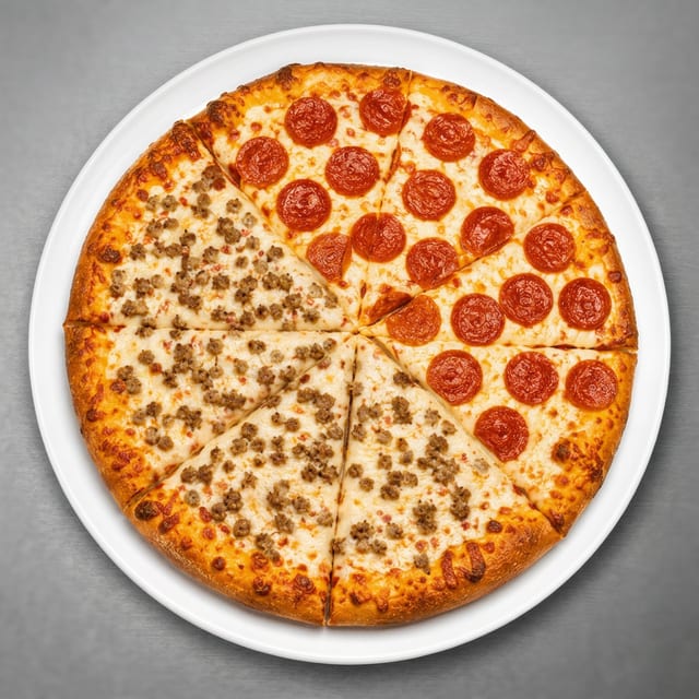 Half & Half Pizza.